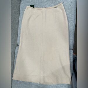 Chic Cream Pencil Skirt for Women vintage wool